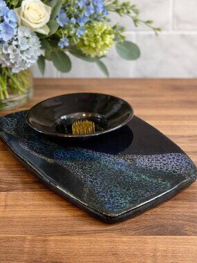 Ikebana Vase, Canadian Studio Art Pottery, Floral Arrangement Made in Salt Sprin